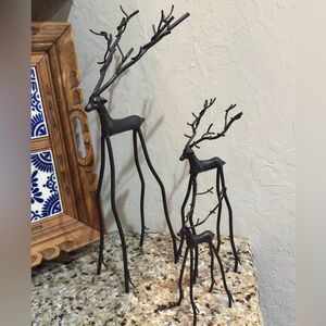 Pottery Barn Black Reindeer Sculptures